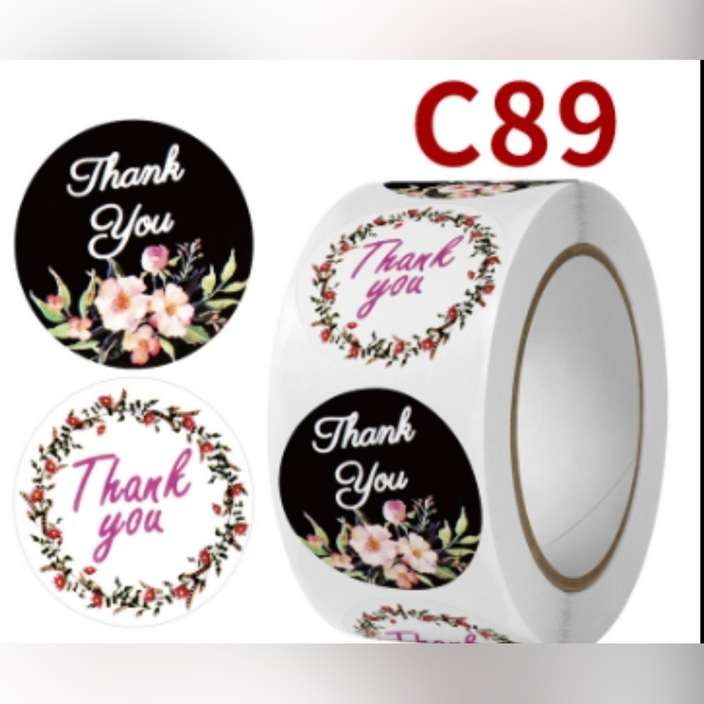 Thank You Sticker Flower Label Wedding Packaging Envelope Seal NEW - Picture 3 of 3